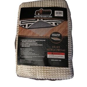 New Gorilla Grip Rug Pad for Wood Floors 4x6